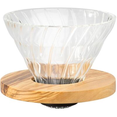 Hario Drip en Bois d'Olive - Forme Conique - 300-500ml - Cafetière - Publicité Hario Drip en Bois d'Olive - Forme Conique - 300-500ml - Cafetière - Publicité