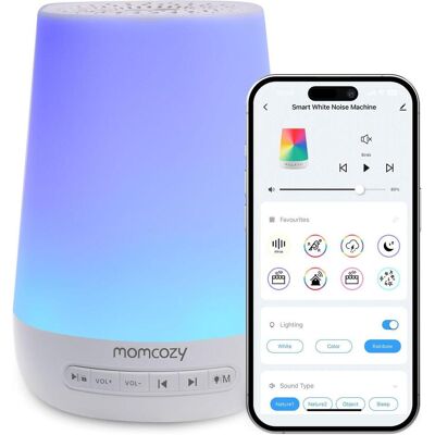 Momcozy Machine à Bruit Blanc - Son et Lumière Ajustables, Contrôle via App - Publicité Momcozy Machine à Bruit Blanc - Son et Lumière Ajustables, Contrôle via App - Publicité
