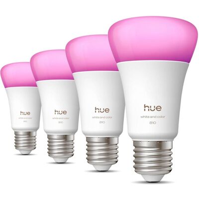 Philips Hue, Ampoule, Hue A60 - E27 pre - 810 - 4-pak (E27, 810 lm, 4x) - Publicité Philips Hue, Ampoule, Hue A60 - E27 pre - 810 - 4-pak (E27, 810 lm, 4x) - Publicité