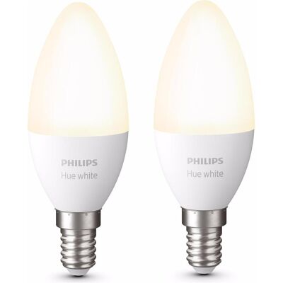 Philips Hue, Ampoule, White BT (E14, 470 lm, 2x) - Publicité Philips Hue, Ampoule, White BT (E14, 470 lm, 2x) - Publicité