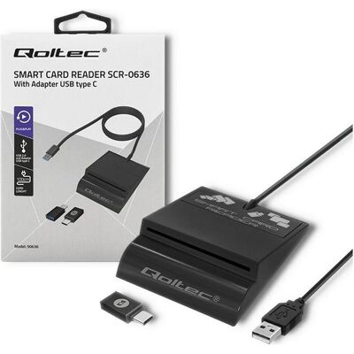 Qoltec 50636 Lecteur de carte USB Type C - Lecteur de cartes - Publicité Qoltec 50636 Lecteur de carte USB Type C - Lecteur de cartes - Publicité