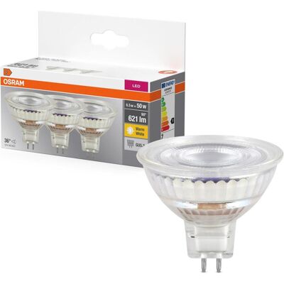 Osram, Ampoule, LED BASE MR16 (GU5.3, 621 lm, 3x) - Publicité Osram, Ampoule, LED BASE MR16 (GU5.3, 621 lm, 3x) - Publicité