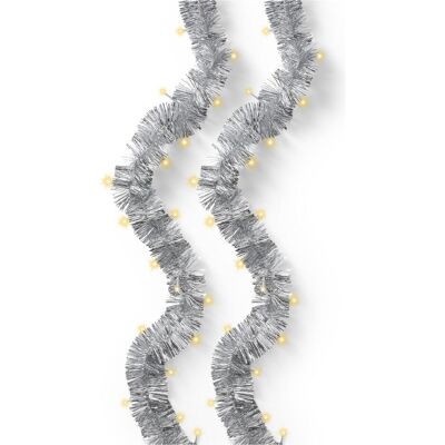 Lumineo, Bande LED, Ruban décoratif à LED avec lumières, argenté, blanc brumeux (Blanc chaud, 895 cm, Extérieur, Intérieur) - Publicité Lumineo, Bande LED, Ruban décoratif à LED avec lumières, argenté, blanc brumeux (Blanc chaud, 895 cm, Extérieur, Intérieur) - Publicité