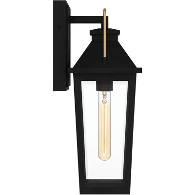 Elstead Lighting, Éclairage d'extérieur, Elstead Buckley Aussenwandleuchte E27 mattschwarz und Messing Akzente Glas klar IP44 Anti-Meerwasser (E27, IP44) - Publicité Elstead Lighting, Éclairage d'extérieur, Elstead Buckley Aussenwandleuchte E27 mattschwarz und Messing Akzente Glas klar IP44 Anti-Meerwasser (E27, IP44) - Publicité