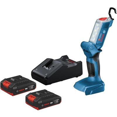 Professional, Éclairage pour atelier, Lampe de chantier sans fil Bosch GLI 18V-300 Professional 18 V, 300 lm + 2 batteries de 2,0 Ah + (300 lm) - Publicité Professional, Éclairage pour atelier, Lampe de chantier sans fil Bosch GLI 18V-300 Professional 18 V, 300 lm + 2 batteries de 2,0 Ah + (300 lm) - Publicité