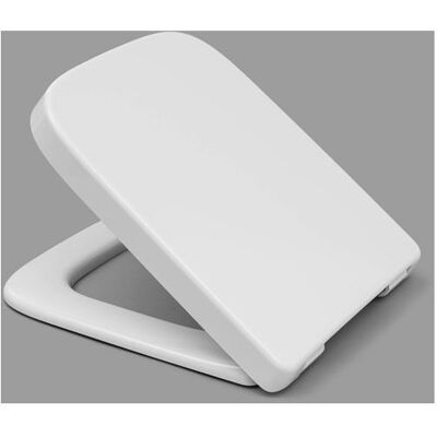 Siège WC Haro Blanc Modèle 531555 avec Charnières en Inox - Forme D - Publicité Siège WC Haro Blanc Modèle 531555 avec Charnières en Inox - Forme D - Publicité