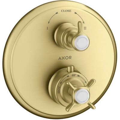 Thermostat Axor Montreux Hansgrohe - Laiton brossé - Montage encastré - Publicité Thermostat Axor Montreux Hansgrohe - Laiton brossé - Montage encastré - Publicité