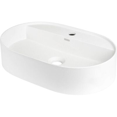 Deante, Lavabo, Vasque à poser en granit avec îlot de robinetterie - ovale - Publicité Deante, Lavabo, Vasque à poser en granit avec îlot de robinetterie - ovale - Publicité
