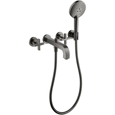 Axor Robinetterie de salle de bains, Citterio Mélangeur bain 3 trous avec poignées croisées - Publicité Axor Robinetterie de salle de bains, Citterio Mélangeur bain 3 trous avec poignées croisées - Publicité