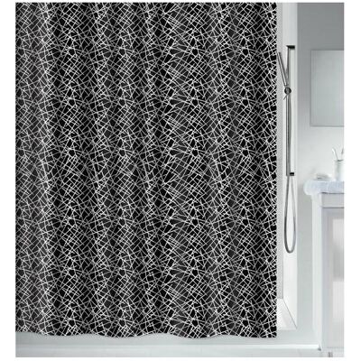 Rideau de douche noir Spirella Lines 120x200cm - Rideau de douche - Publicité Rideau de douche noir Spirella Lines 120x200cm - Rideau de douche - Publicité