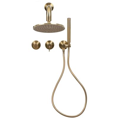 Ensemble de Douche Série 600 en Laiton - Or Brossé - Type de Douche - Publicité Ensemble de Douche Série 600 en Laiton - Or Brossé - Type de Douche - Publicité