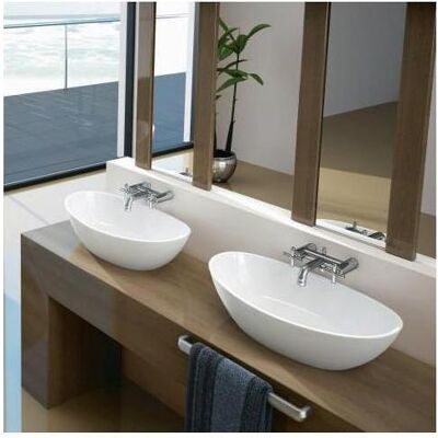 Lavabo Hoesch Namur Solique - 70x40cm, Ovale, Blanc - Publicité Lavabo Hoesch Namur Solique - 70x40cm, Ovale, Blanc - Publicité