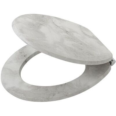 Tiger, Abattant WC, Marble Toilet seat with lid MDF White/ Grey - Publicité Tiger, Abattant WC, Marble Toilet seat with lid MDF White/ Grey - Publicité