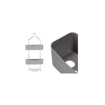 Berilo Étagère de douche à 2 niveaux gris - Accessoires de salle de bains - Publicité Berilo Étagère de douche à 2 niveaux gris - Accessoires de salle de bains - Publicité