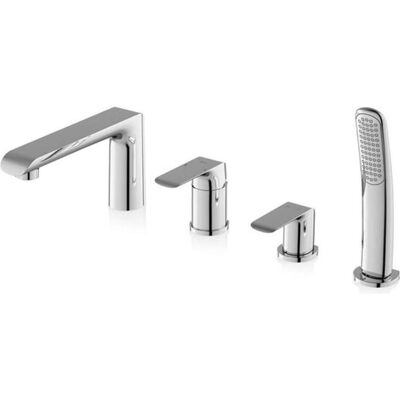 RAVAK Flat Robinet de Baignoire Chrome - Montage Quatre Orifices - Publicité RAVAK Flat Robinet de Baignoire Chrome - Montage Quatre Orifices - Publicité