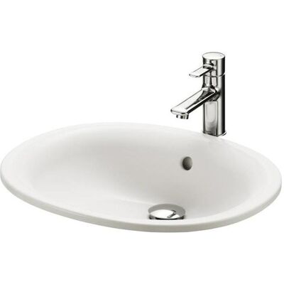 Lavabo encastré rond TOTO, sans trou pour robinet, avec trop-plein - Publicité Lavabo encastré rond TOTO, sans trou pour robinet, avec trop-plein - Publicité