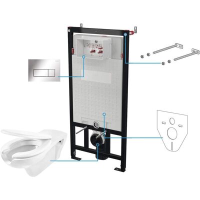 Deante, Cuvette toilettes + bidet, Kit WC encastré 6 en 1 - Publicité Deante, Cuvette toilettes + bidet, Kit WC encastré 6 en 1 - Publicité