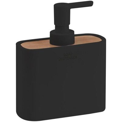 Gedy - Distributeur de savon en résine et bambou noir mat - Accessoire de salle de bain - Publicité Gedy - Distributeur de savon en résine et bambou noir mat - Accessoire de salle de bain - Publicité