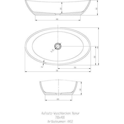 Lavabo Hoesch Namur Solique - 70x40cm, Ovale, Blanc - Publicité Lavabo Hoesch Namur Solique - 70x40cm, Ovale, Blanc - Publicité