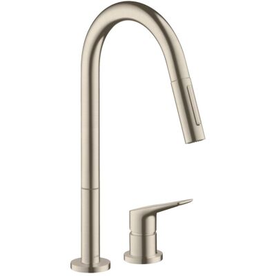 Hansgrohe Axor Citterio M Mitigeur Cuisine - Nickel Brossé - 2 Troux - 220mm - Publicité Hansgrohe Axor Citterio M Mitigeur Cuisine - Nickel Brossé - 2 Troux - 220mm - Publicité