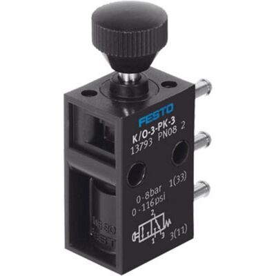 Festo, Vanne, K/O-3-PK-3 13793 Valve à bouton-poussoir - Publicité Festo, Vanne, K/O-3-PK-3 13793 Valve à bouton-poussoir - Publicité