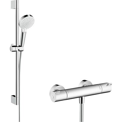 Hansgrohe Système de douche, HG Br.set CROMETTA ECOSTAT 1001 CL COMBI Barre de douche 650mm blanc/chrome - Publicité Hansgrohe Système de douche, HG Br.set CROMETTA ECOSTAT 1001 CL COMBI Barre de douche 650mm blanc/chrome - Publicité