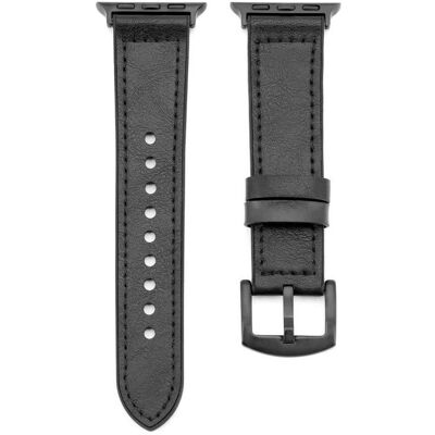 Connect Montre 42/44/45mm Silicone patch Leather Strap (132mm M/L) (Cuir, Silicone), Sangles de montre, Noir - Publicité Connect Montre 42/44/45mm Silicone patch Leather Strap (132mm M/L) (Cuir, Silicone), Sangles de montre, Noir - Publicité
