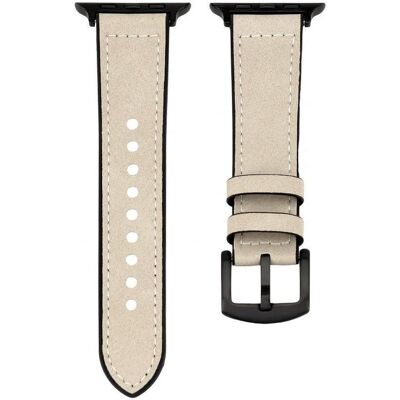 Connect Montre 42/44/45mm Silicone patch Leather Strap (132mm M/L) (Cuir, Silicone), Sangles de montre, Blanc - Publicité Connect Montre 42/44/45mm Silicone patch Leather Strap (132mm M/L) (Cuir, Silicone), Sangles de montre, Blanc - Publicité