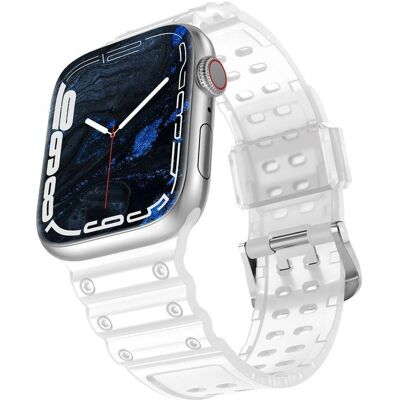 Hurtel Bracelet Triple protection pour Apple Watch Ultra, SE, 8, 7, 6, 5, 4, 3, 2, 1 (49, 45, 44, 42 mm) (TPU), Sangles de montre, Transparent - Publicité Hurtel Bracelet Triple protection pour Apple Watch Ultra, SE, 8, 7, 6, 5, 4, 3, 2, 1 (49, 45, 44, 42 mm) (TPU), Sangles de montre, Transparent - Publicité
