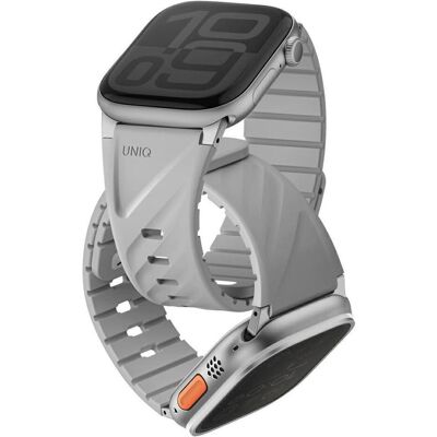 Uniq Strap Fluo for Apple Watch 49/46/45/44/42/41/40mm Magnetic grey (Acier inoxydable, Silicone, Silicone), Sangles de montre, Gris - Publicité Uniq Strap Fluo for Apple Watch 49/46/45/44/42/41/40mm Magnetic grey (Acier inoxydable, Silicone, Silicone), Sangles de montre, Gris - Publicité