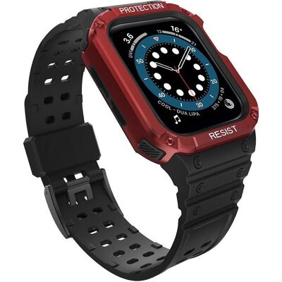 Hurtel Protect Strap Band with Case for Apple Watch 7 / SE (41/40 / 38mm) Case Armored Watch Cover Bla (Matières plastiques, TPU), Sangles de montre, Multicolore, Noir, Rouge - Publicité Hurtel Protect Strap Band with Case for Apple Watch 7 / SE (41/40 / 38mm) Case Armored Watch Cover Bla (Matières plastiques, TPU), Sangles de montre, Multicolore, Noir, Rouge - Publicité