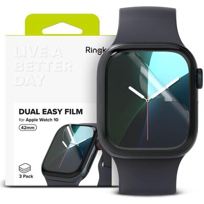Ringke Film de protection Dual Easy 3-pack pour Apple Watch 10 42 mm, Film de protection pour smartwatch, Transparent - Publicité Ringke Film de protection Dual Easy 3-pack pour Apple Watch 10 42 mm, Film de protection pour smartwatch, Transparent - Publicité