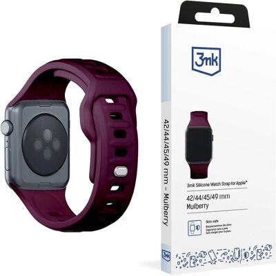 3MK Silicone Watch Strap ciemnofioletowy /mulberry dla Apple Watch 42/44/45/49mm (Acier inoxydable, Silicone), Sangles de montre, Violet - Publicité 3MK Silicone Watch Strap ciemnofioletowy /mulberry dla Apple Watch 42/44/45/49mm (Acier inoxydable, Silicone), Sangles de montre, Violet - Publicité