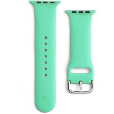 Bracelet en silicone iLike pour Apple Watch - Menthe - Compatible avec Series 8/7/6/5/4/3/2/SE - Publicité Bracelet en silicone iLike pour Apple Watch - Menthe - Compatible avec Series 8/7/6/5/4/3/2/SE - Publicité