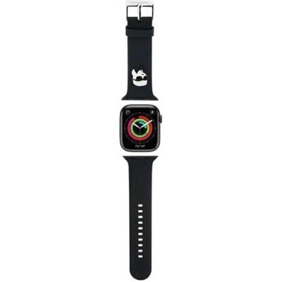Karl Lagerfeld - Bracelet en caoutchouc 3D Karl Head NFT pour Apple Watch - Noir - Publicité Karl Lagerfeld - Bracelet en caoutchouc 3D Karl Head NFT pour Apple Watch - Noir - Publicité