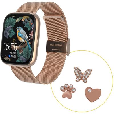 Forever smartwatch SW-330 ForeVigo 4 with charms rose gold (49.53 mm, sans carte SIM), Montre connectée - Publicité Forever smartwatch SW-330 ForeVigo 4 with charms rose gold (49.53 mm, sans carte SIM), Montre connectée - Publicité