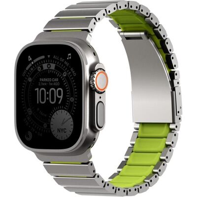 Uniq Strova Flex Strap for Apple Watch 44/45/46/49mm Silver Lime (44 mm, 45 mm, 46 mm, 49 mm, Acier inoxydable, Silicone, Titane), Sangles de montre, Vert, Argent - Publicité Uniq Strova Flex Strap for Apple Watch 44/45/46/49mm Silver Lime (44 mm, 45 mm, 46 mm, 49 mm, Acier inoxydable, Silicone, Titane), Sangles de montre, Vert, Argent - Publicité