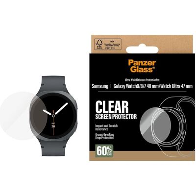 PanzerGlass Watch Screen Protector Glass, Film de protection pour smartwatch, Transparent - Publicité PanzerGlass Watch Screen Protector Glass, Film de protection pour smartwatch, Transparent - Publicité