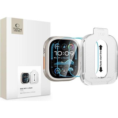 Tech-Protect Easy Set+ Panzerglas 2er-Pack für Apple Watch Ultra 1/2 49 mm – Klar, Montre connectée : accessoires, Transparent - Publicité Tech-Protect Easy Set+ Panzerglas 2er-Pack für Apple Watch Ultra 1/2 49 mm – Klar, Montre connectée : accessoires, Transparent - Publicité