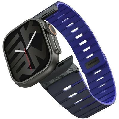 Skinarma Strap Gemini for Apple Watch 49/46/45/44 mm navy (Acier inoxydable, Silicone), Sangles de montre, Bleu - Publicité Skinarma Strap Gemini for Apple Watch 49/46/45/44 mm navy (Acier inoxydable, Silicone), Sangles de montre, Bleu - Publicité