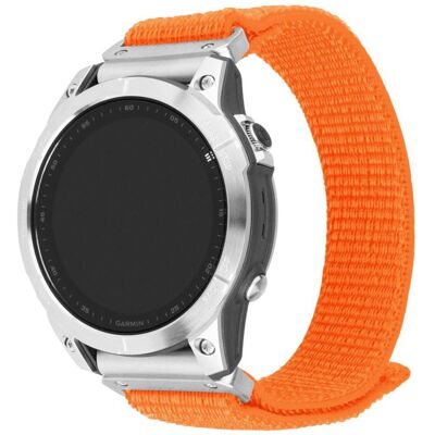 Bracelet de sport en nylon orange pour Garmin 26mm - Publicité Bracelet de sport en nylon orange pour Garmin 26mm - Publicité