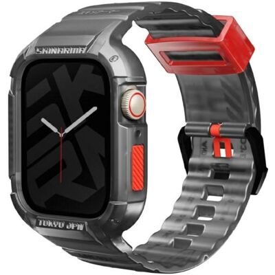 Skinarma Bracelet+Coque Apple Watch Fumée - 44mm/45mm Uhrenarmband - Publicité Skinarma Bracelet+Coque Apple Watch Fumée - 44mm/45mm Uhrenarmband - Publicité
