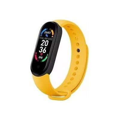 Bracelet d'activité iWear SM6 Étanche - Suivi du Rythme Cardiaque & Pression - Social & Sommeil - Jaune - Publicité Bracelet d'activité iWear SM6 Étanche - Suivi du Rythme Cardiaque & Pression - Social & Sommeil - Jaune - Publicité