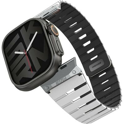 Skinarma Strap Gemini for Apple Watch 49/46/45/44 mm chalk (Acier inoxydable, Plastique, Silicone, Silicone / Plastique / Acier inoxydable), Sangles de montre, Gris - Publicité Skinarma Strap Gemini for Apple Watch 49/46/45/44 mm chalk (Acier inoxydable, Plastique, Silicone, Silicone / Plastique / Acier inoxydable), Sangles de montre, Gris - Publicité