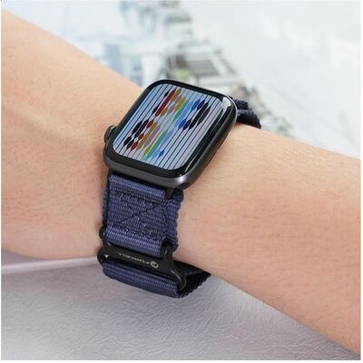 Forcell Strap F-DESIGN FA05 nylon strap for APPLE Watch 42 / 44 / 45 / 49 mm blue (Nylon), Sangles de montre, Bleu - Publicité Forcell Strap F-DESIGN FA05 nylon strap for APPLE Watch 42 / 44 / 45 / 49 mm blue (Nylon), Sangles de montre, Bleu - Publicité