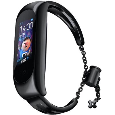 Hurtel Replacer la bande de métal bracelet pour Xiaomi Mi Band 6 / 5 / 4 / 3 noir (Acier inoxydable), Sangles de montre, Noir - Publicité Hurtel Replacer la bande de métal bracelet pour Xiaomi Mi Band 6 / 5 / 4 / 3 noir (Acier inoxydable), Sangles de montre, Noir - Publicité