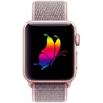 Bracelet Apple Watch - Nylon Pink Sand (38/40/41mm) - Moderne et Durable - Publicité Bracelet Apple Watch - Nylon Pink Sand (38/40/41mm) - Moderne et Durable - Publicité