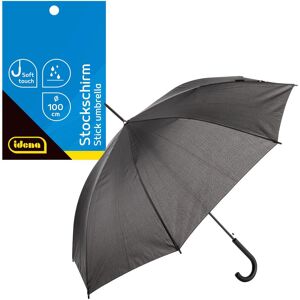 Idena, Parapluie, Parapluie noir Ø100cm poignée design soft touch, Noir - Publicité Idena, Parapluie, Parapluie noir Ø100cm poignée design soft touch, Noir - Publicité