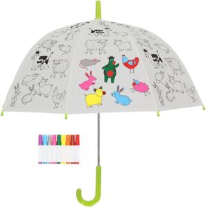 Esschert Design, Unisexe, Parapluie, Parapluie à colorier "Animaux de la ferme, Vert - Publicité Esschert Design, Unisexe, Parapluie, Parapluie à colorier "Animaux de la ferme, Vert - Publicité