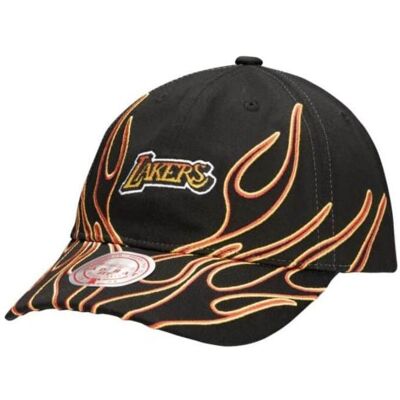 Mitchell & Ness, Hommes, Casquette, NBA LA Los Angeles Lakers Flamez Strapback Cap - 6LUXMM20018 LALBLCK, Noir - Publicité Mitchell & Ness, Hommes, Casquette, NBA LA Los Angeles Lakers Flamez Strapback Cap - 6LUXMM20018 LALBLCK, Noir - Publicité